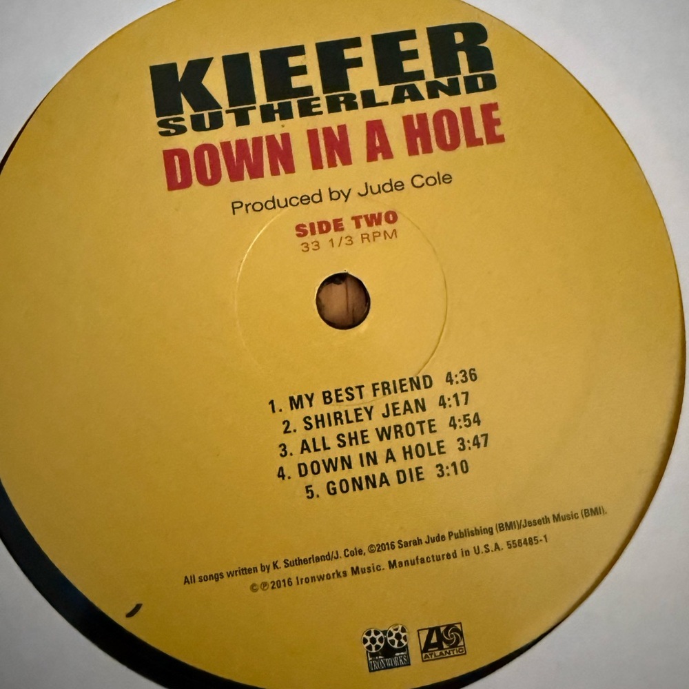 Autographed Kiefer Sutherland Down in a Hole album. Never used. NWT - Picture 3 of 6